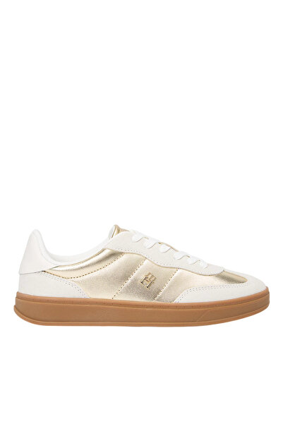 Tommy Hilfiger Γυναικεία Δερμάτινα Jackie Sneakers Χρυσά FW0FW09026-0HT