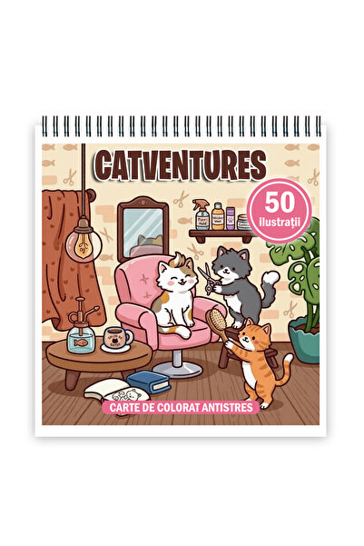 Legendary Gifts Carte de colorat, 50 de ilustratii Catventures, 106 pagini, F...