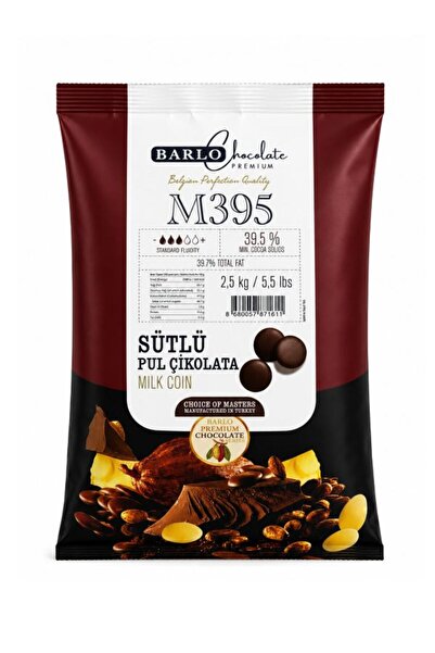 BARLO CHOCOLATE PREMİUM Sütlü Pul Çikolata 2,5 Kg (%39,5) (Belçika Çikolatası...
