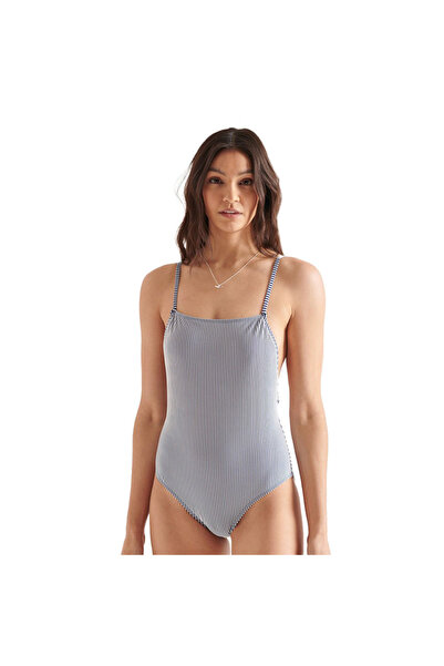 SUPERDRY Womens Seersucker Scooped One-Piece Swimsuit M
