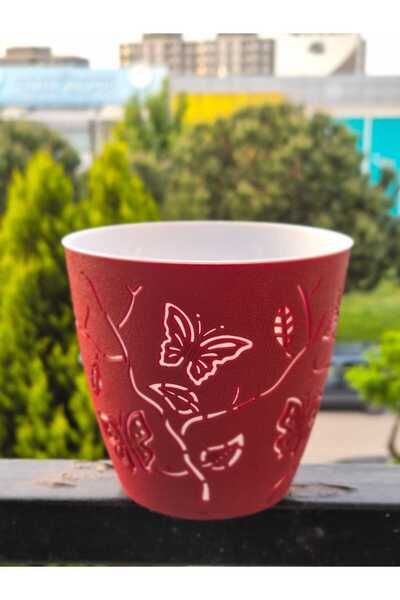 Alya Plastik PLASTİK 3D DESENLİ 1 NO BAHÇE BALKON SAKSISI 0.7LT 10X11 CM
