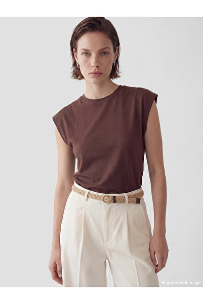 LC Waikiki Tricou de damă cu guler rotund și încrețit