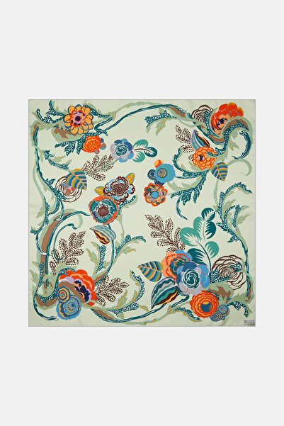 Vakko MİNT ÇİÇEK DESENLI TWILL EŞARP