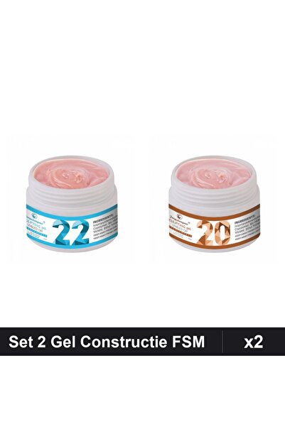 Makeup Set 2 Gel Constructie UV LED FSM 15g, Nuante 20 22, Builder Gel Unghii