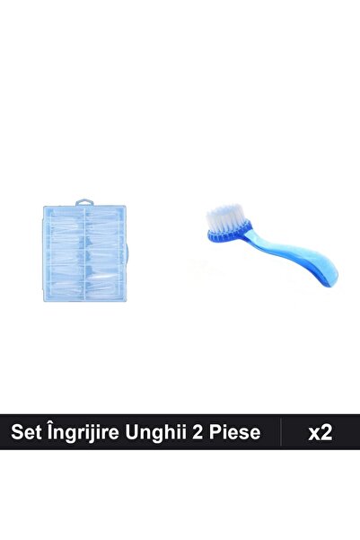 Makeup Set 2 Îngrijire Unghii, 120 Tipsuri Reutilizabile + Perie Deprafuit Al...