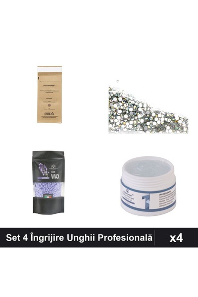 Makeup Set 4 Îngrijire Unghii Profesională, Gel Constructor FSM 15g, Strasuri...
