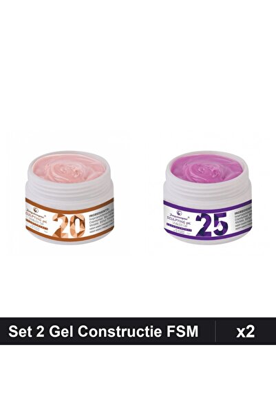 Makeup Set 2 Geluri Constructie UV LED FSM 15g, Nuante 20 25, Builder Gel Unghii
