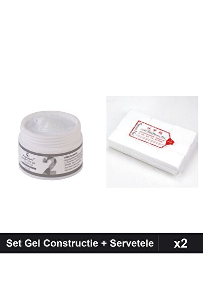 Makeup Set 2 Gel Constructie UV LED FSM 15g Nuanta 02 + 900 Servetele Unghii