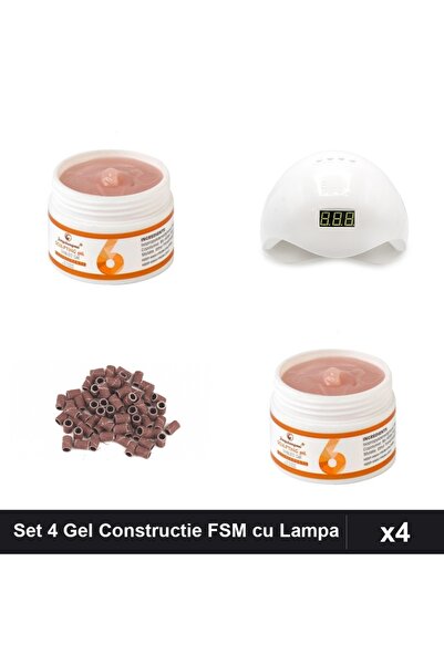 Makeup Set 4 Gel Constructie FSM UV LED 50g+15g, Lampa SUN5 48W, Smirghel 240...