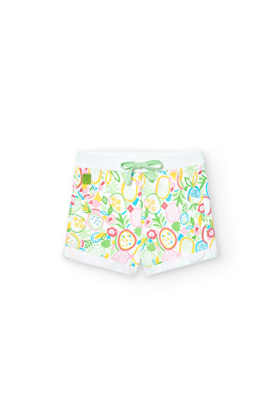 Boboli Pantaloni scurti fete 1-8 ani, bumbac better cotton, imprimeu ananas, ...