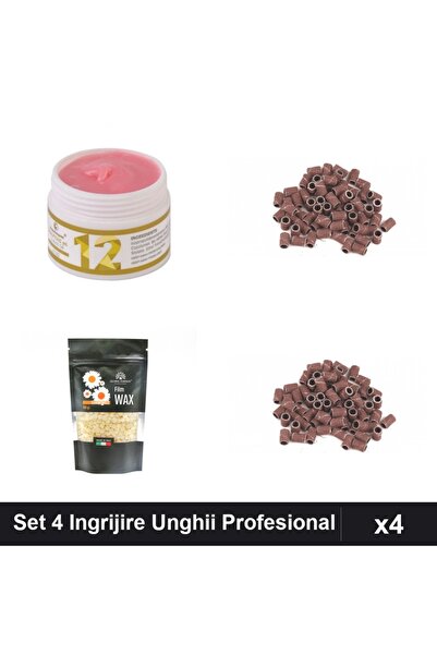 Makeup Set 4 Gel Constructie UV LED FSM 15g, Rezerve Smirghel 40 Buc, Ceara E...