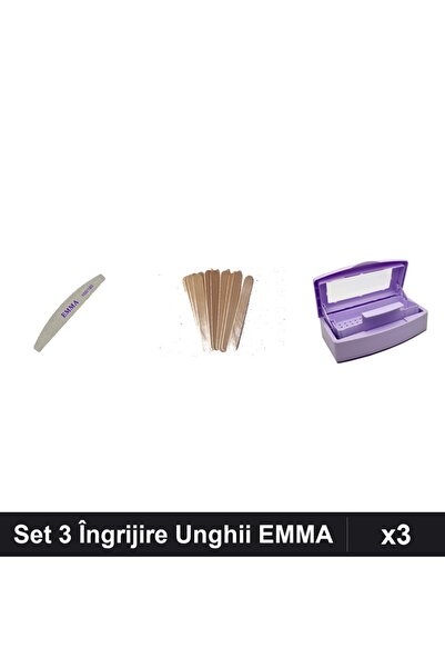 Makeup Set 3 Îngrijire Unghii EMMA, Pilă 100/180, Spatule Lemn 10buc, Sterili...