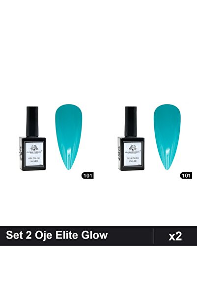 Makeup Set 2 Oje Semipermanente Global Fashion Elite Glow 15ml, Nuanta 101, G...
