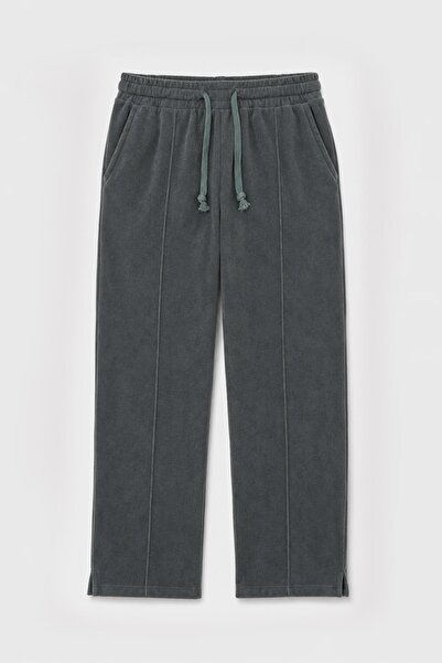 VAMOSCLO Široke pantalone od frotirne tkanine antracit boje