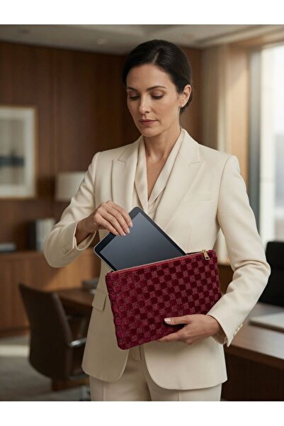 VELORİA BAG & SCARF Veloria Bag Zigzag clucth çanta DOKUMA KUMAŞ ve KORUMA PE...
