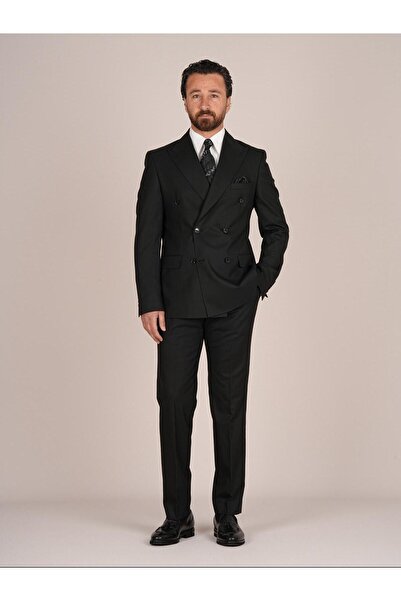 PAREZ Men's Slim Fit Italian Style Wool Woolen Fabric Double Breasted Suit Ja...