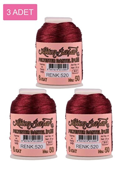 modi 3 Pieces of Goldenrod Needle and Lace Thread 20 Gr - No: 520