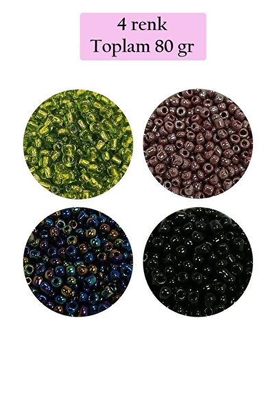 Royaleks Group Bulk glass sand beads (8/0) 3 mm - 4 colors - total 80 grams -...