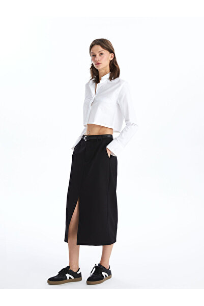 LC Waikiki Nevavm Standard Fit Women's Skirt with Belt in the Waist