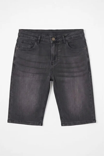 DeFacto Regular Fıt Kemerli Bel Jean Bermuda Şort G8613AX26SM