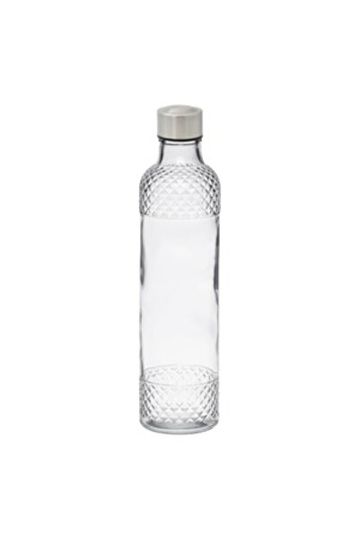 Zumzeria Diamond Model Glass Water Bottle with Screw Metal Cap 1l