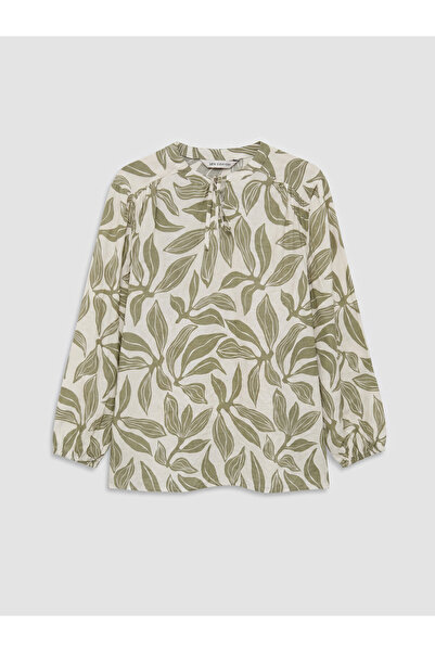 LC Waikiki Tie Detail Patterned Blouse