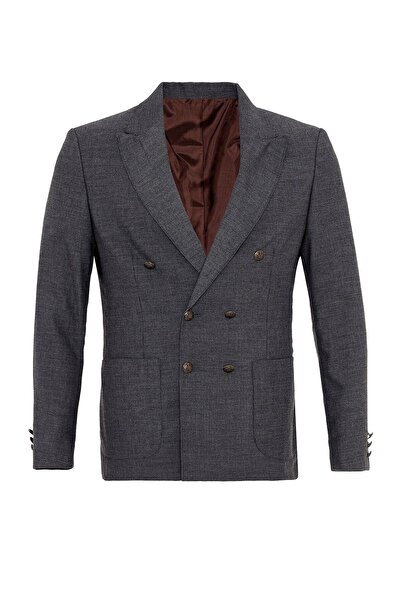 S13 Store Slim Fit Astarlı Kruvaze Erkek Blazer Ceket