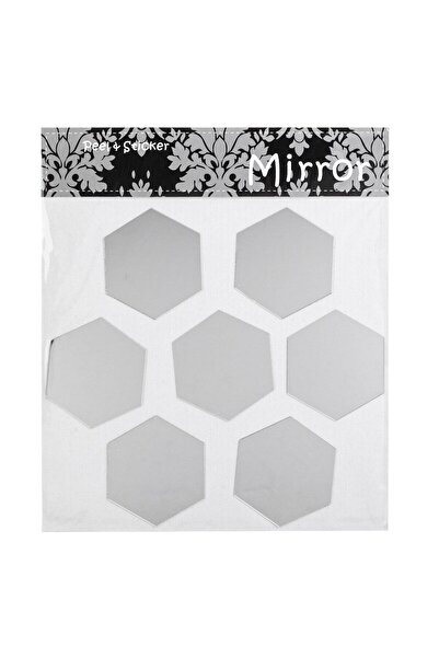 Zumzeria Set de oglinzi hexagonale acrilice autoadezive 7x7cm - 7 bucăți