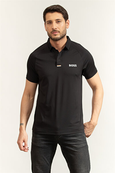 BOSS Pl Goc Paddytech Erkek Polo Yaka T-Shirt Siyah