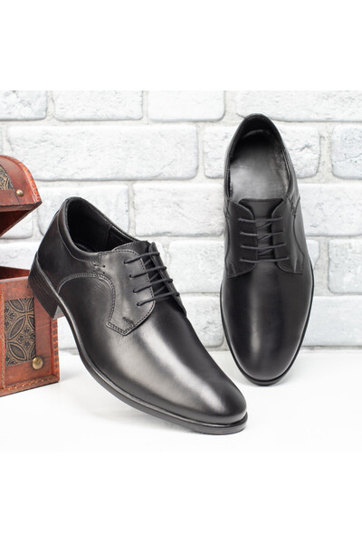 Modlet.ro Men's black elegant leather shoes MOD09860