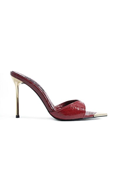 MaiaMarca Elara Heeled Slippers - Burgundy