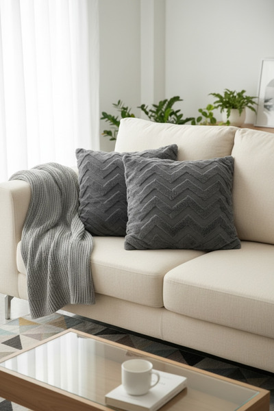 Pimula home غطاء وسادة من القطن المنتفخ، طقم من قطعتين، مقاس 43x43 سم، غطاء و...