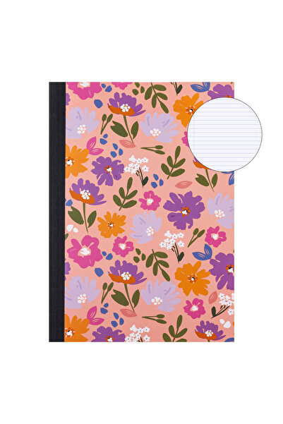 Zumzeria B5 Notebook with 2 Subjects with Pink Floral Design - 64F
