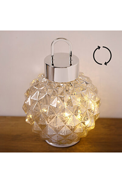 Zumzeria Glob de Crăciun din sticlă cu LED, cu efect de mercur, Ø20x30cm