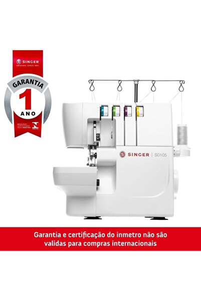 SİNGER SGM-S0105 Serger Overlocker Machine, 2/3/4 Thread, 6 Built-In Stitches, 1,300 SPM, Adjustable Stitch
