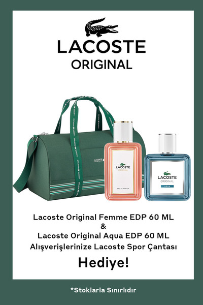 Lacoste Original Femme EDP 60 ml Kadın & Original Aqua EDP 60 ml Erkek + Seye...