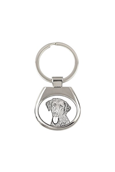 Art - Dog Curly Coated Retriever - keychain with a dog, keychain with a print...