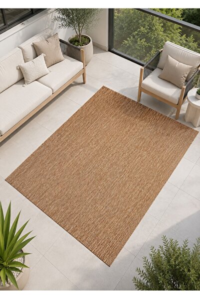 Lorente Home Liora Açık Kahve Hasır Jüt Kaymaz Taban Halı Sisal Kilim Yıkanab...
