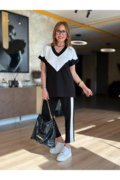 Kokosh moda Women's V-Neck Double Color Short Sleeve Viscose Bottom Top Doubl...