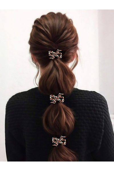 Take Two By Styli Pack of 3 - Leopard Print Bow Hair Tie