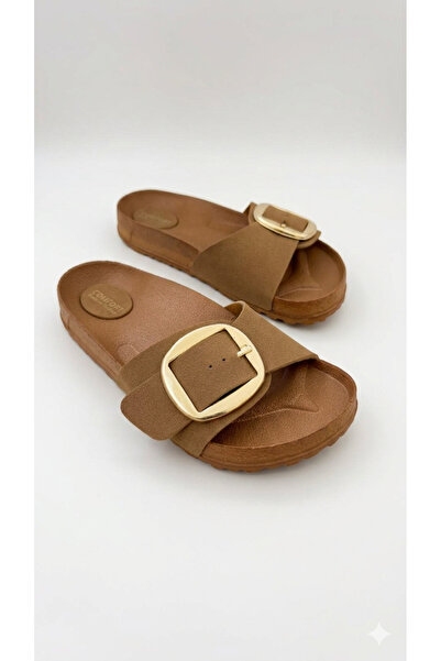 uway Women's Gold Single Buckle Anatomical Comfortable Stylish Soft Sole Slip...