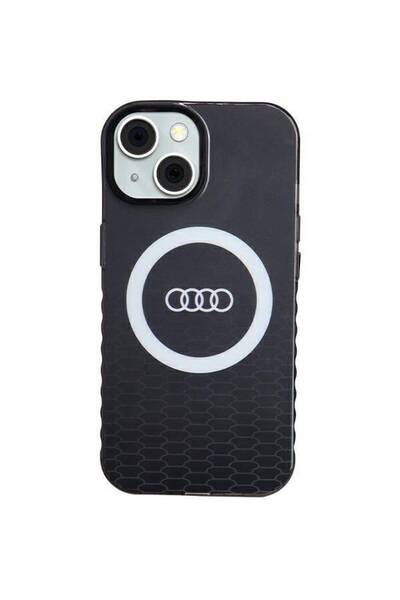 Audi Husă IML BIG LOGO MAGSAFE pentru iPhone 15/14/13 6.1 " Negru / Carcasă r...
