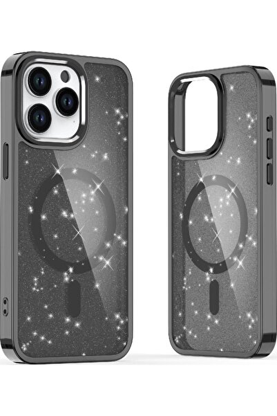 Hurtel Husă Glitter MagSafe pentru iPhone 16 Pro Max ‚Äì Negru cu sclipici