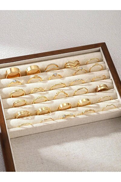 Aymix 30PCS Gold Rings Set, Boho Knuckle Ring for Women, Delicate Stackable, Fashionable Jewelry Accessory (Gold)