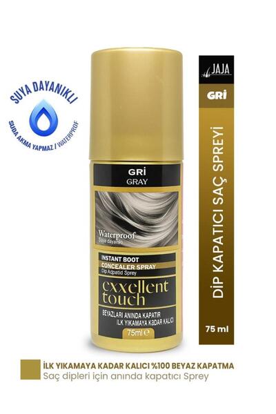 Jaja Exxellent Touch Suya Dayanıklı Beyaz Dip Kapatıcı Topik Sprey 75 Ml Gri
