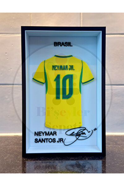 Bi'şeyler Sepeti Neymar Santos Júnior - Brezilya - Forma İmzalı Çerçeve Hediy...