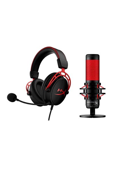 HyperX Cloud Alpha - Gaming Headset +QuadCast - USB Microphone - Red Lighting...