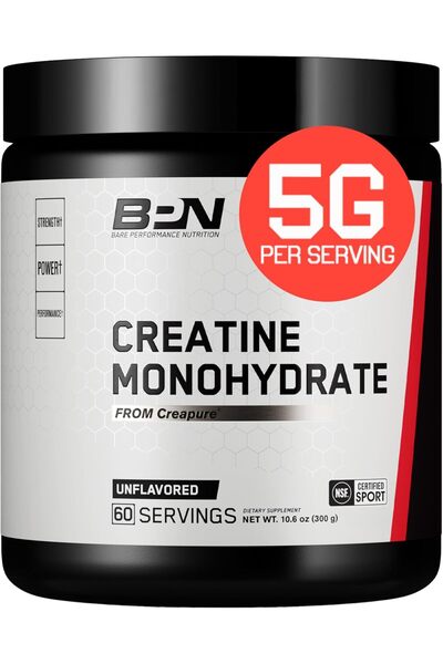 Bare Performance Nutrition مسحوق كرياتين مونوهيدرات نقي من كريبور، 5 جرام من ...