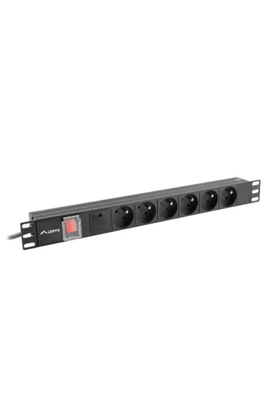 Lanberg rack power strip PDU 19inch 1U 16A 6x 230V PL 2m black
