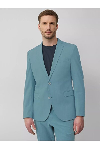s.Oliver BLACK LABEL Elegant Men's Blazer, Slim Fit Cut, Turquoise, 56